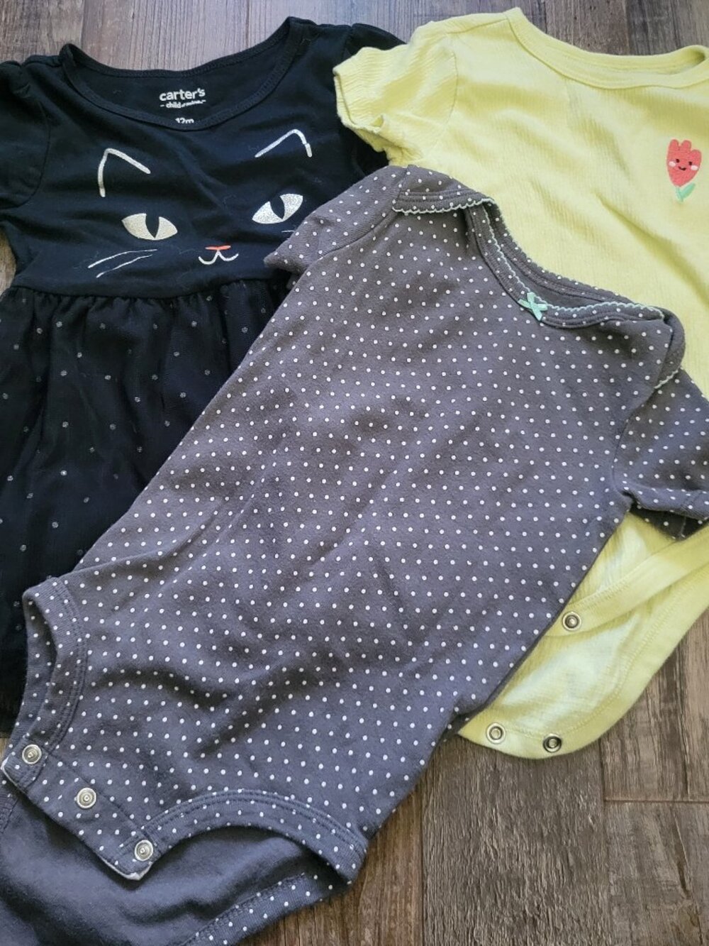Mixed Bundle of Girls (12 month) 2 One-Piece and Cat Dress